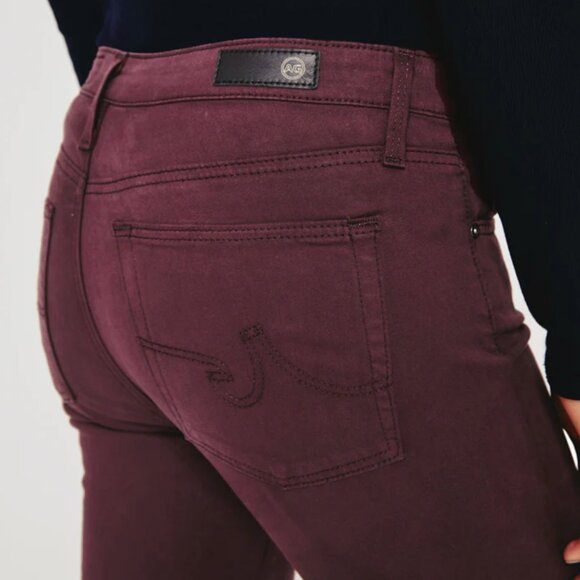 AG Jeans The Prima Cigarette Leg Pants in Rich Crimson Dark Red, 27R - Picture 10 of 10
